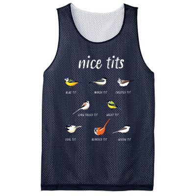 Nicetits Funny Bird Watching Gift Birder Dad Mesh Reversible Basketball Jersey Tank