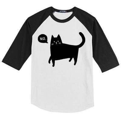 No Funny Black Cat Kids Colorblock Raglan Jersey