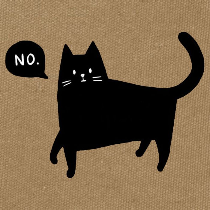 No Funny Black Cat Cotton Canvas Backpack