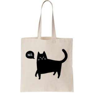 No Funny Black Cat Tote Bag