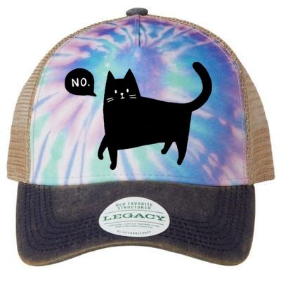 No Funny Black Cat Legacy Tie Dye Trucker Hat