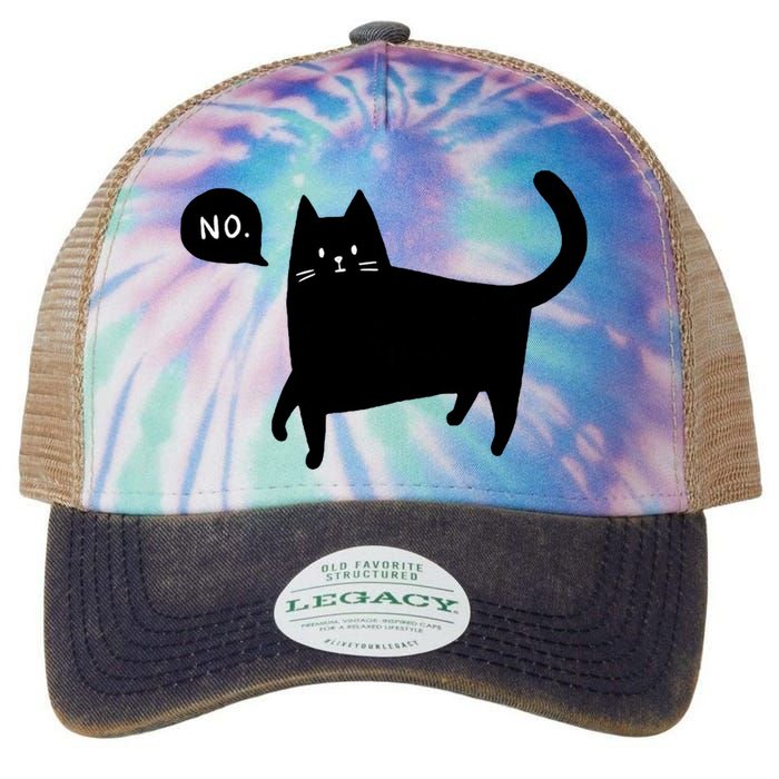 No Funny Black Cat Legacy Tie Dye Trucker Hat
