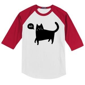 No Funny Black Cat Kids Colorblock Raglan Jersey