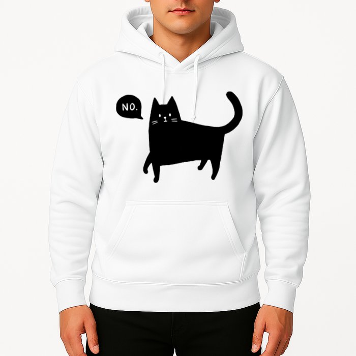 No Funny Black Cat Hoodie