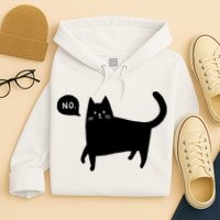 No Funny Black Cat Hoodie