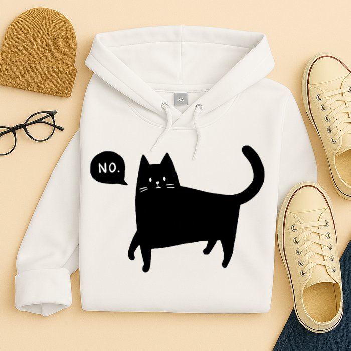 No Funny Black Cat Hoodie
