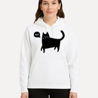 No Funny Black Cat Hoodie