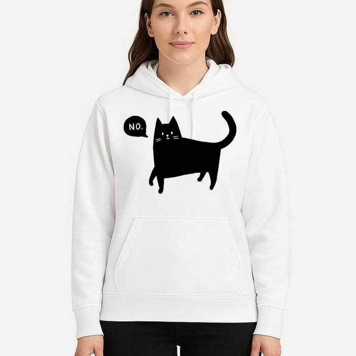 No Funny Black Cat Hoodie