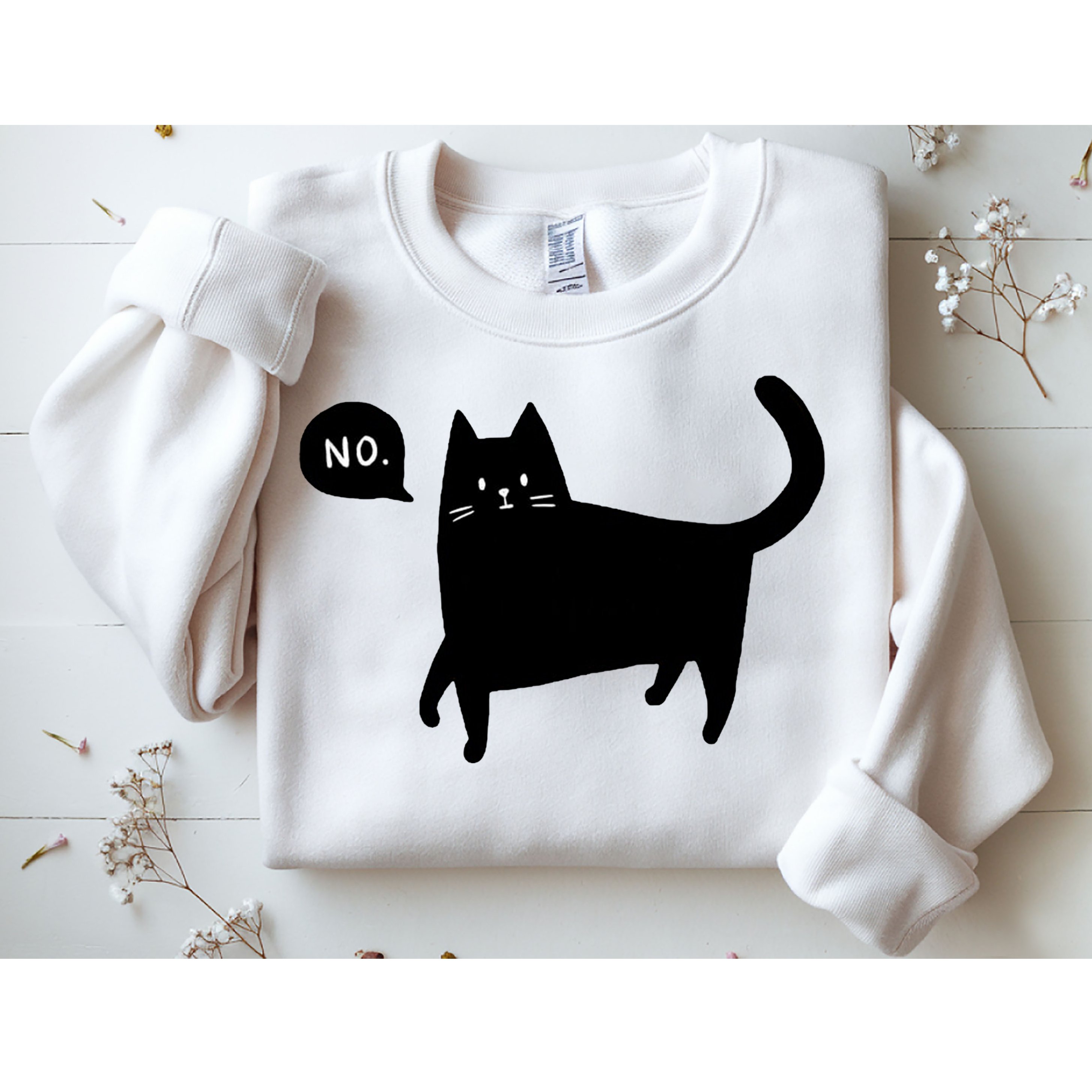 No Funny Black Cat Sweatshirt