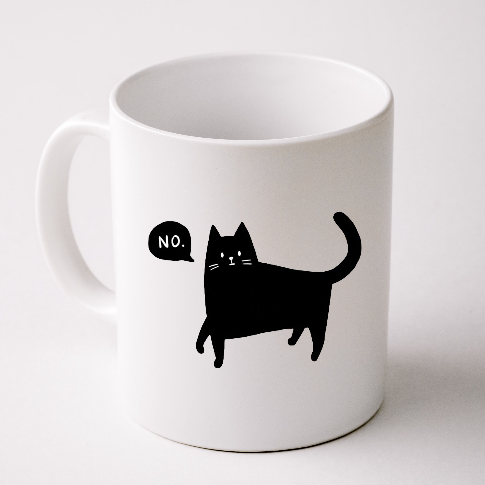 No Funny Black Cat Mug