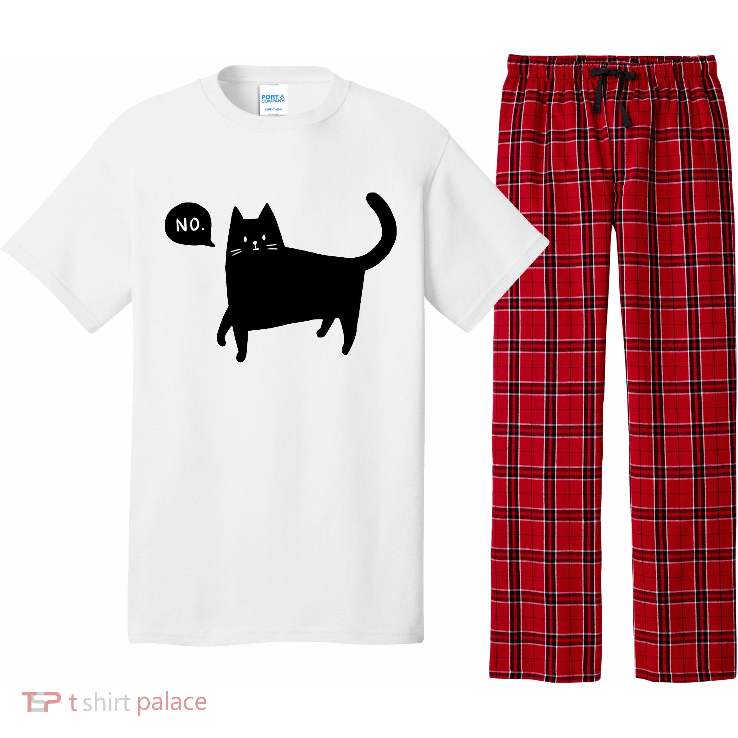 No Funny Black Cat Pajama Set
