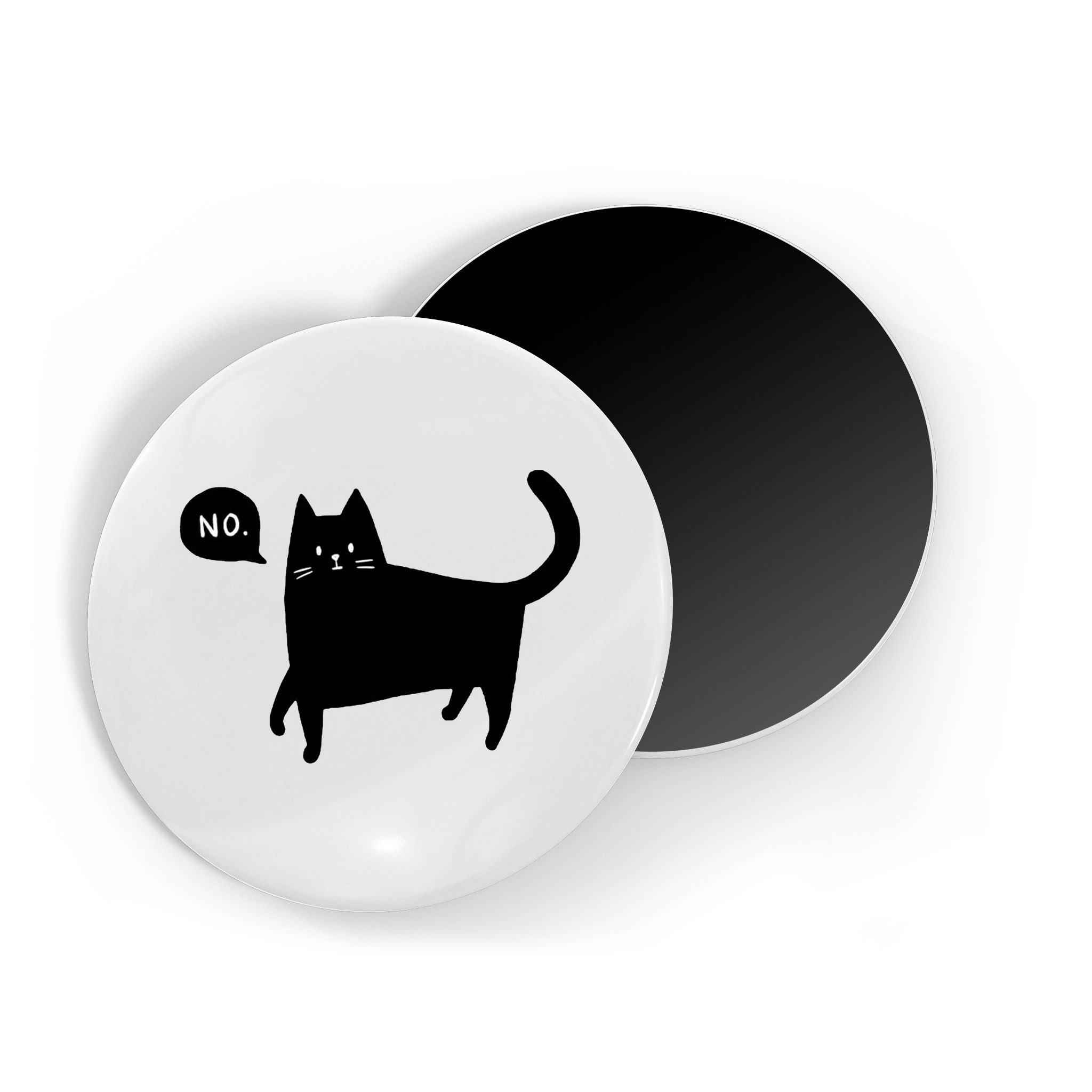 No Funny Black Cat Magnet