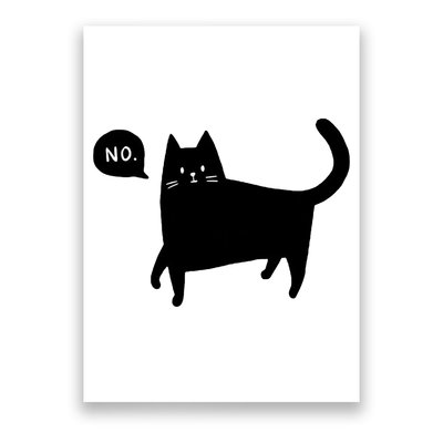 No Funny Black Cat Poster