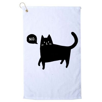 No Funny Black Cat Golf Towel