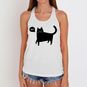 No Funny Black Cat Women's Knotted Racerback Tank