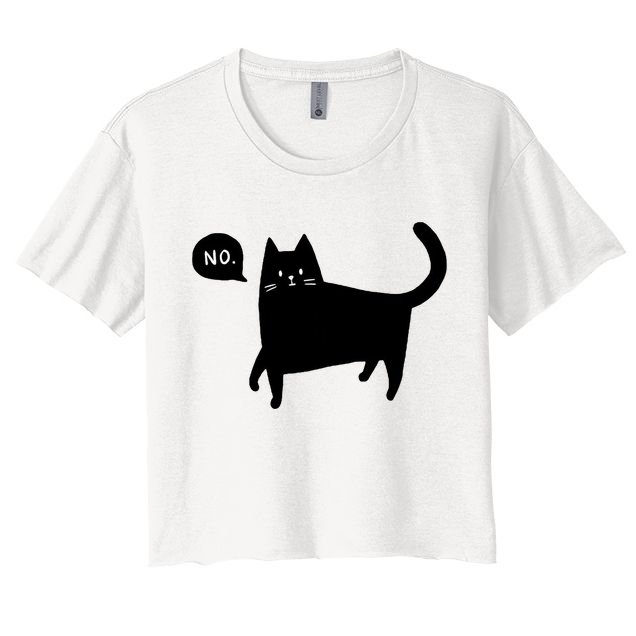 No Funny Black Cat Crop Top