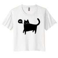 No Funny Black Cat Women's Crop Top Tee