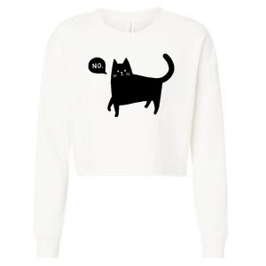 No Funny Black Cat Cropped Pullover Crew