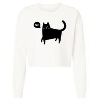 No Funny Black Cat Cropped Pullover Crew