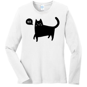 No Funny Black Cat Ladies Long Sleeve Shirt