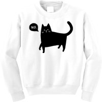 No Funny Black Cat Kids Sweatshirt