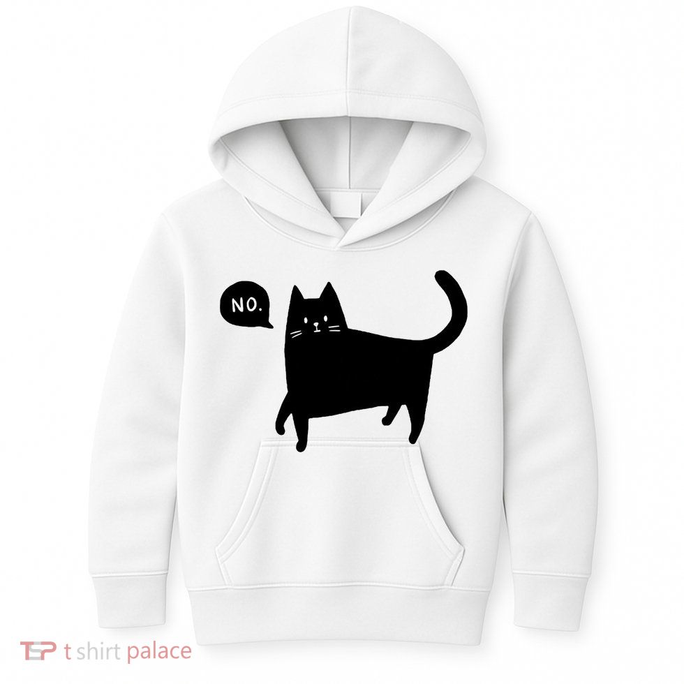 No Funny Black Cat Kids Hoodie