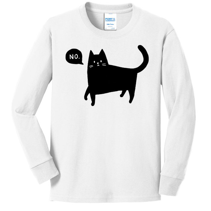 No Funny Black Cat Kids Long Sleeve Shirt