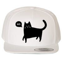 No Funny Black Cat Wool Snapback Cap