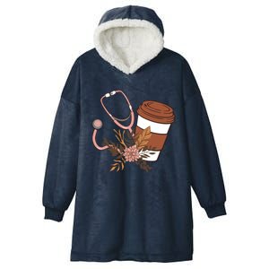 Nurse Fuel Coffee Caffeine Stethoscope Nursing Student Life Gift Hooded Wearable Blanket