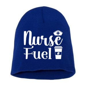 Nurse Fuel Coffee Cappuccino Meaningful Gift Short Acrylic Beanie