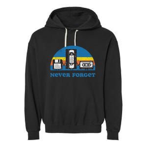 Never Forget Cassette Tape Vhs Gamer Old School Garment-Dyed Fleece Hoodie