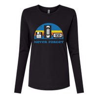 Never Forget Cassette Tape Vhs Gamer Old School Womens Cotton Relaxed Long Sleeve T-Shirt