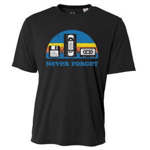 Never Forget Cassette Tape Vhs Gamer Old School Cooling Performance Crew T-Shirt