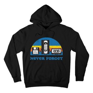 Never Forget Cassette Tape Vhs Gamer Old School Hoodie