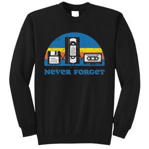 Never Forget Cassette Tape Vhs Gamer Old School Sweatshirt