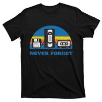 Never Forget Cassette Tape Vhs Gamer Old School T-Shirt