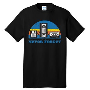 Never Forget Cassette Tape Vhs Gamer Old School Tall T-Shirt