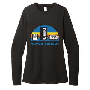 Never Forget Cassette Tape Vhs Gamer Old School Womens CVC Long Sleeve Shirt