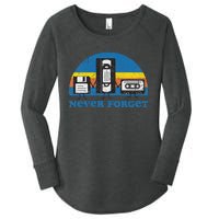 Never Forget Cassette Tape Vhs Gamer Old School Women's Perfect Tri Tunic Long Sleeve Shirt