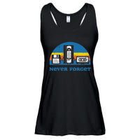 Never Forget Cassette Tape Vhs Gamer Old School Ladies Essential Flowy Tank