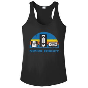 Never Forget Cassette Tape Vhs Gamer Old School Ladies PosiCharge Competitor Racerback Tank