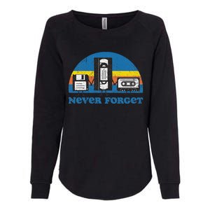 Never Forget Cassette Tape Vhs Gamer Old School Womens California Wash Sweatshirt