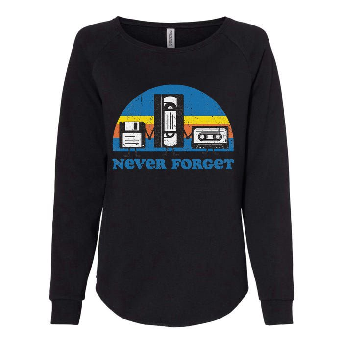 Never Forget Cassette Tape Vhs Gamer Old School Womens California Wash Sweatshirt