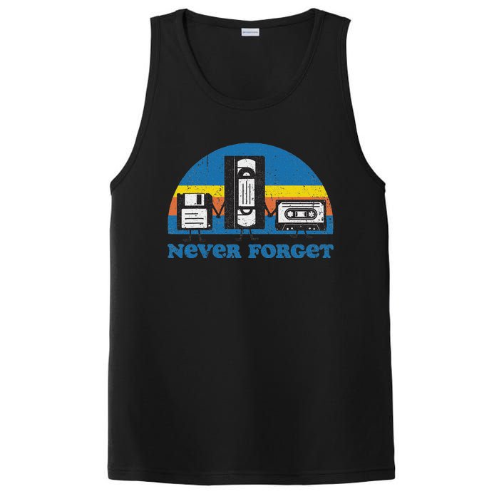 Never Forget Cassette Tape Vhs Gamer Old School PosiCharge Competitor Tank