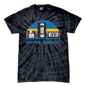 Never Forget Cassette Tape Vhs Gamer Old School Tie-Dye T-Shirt