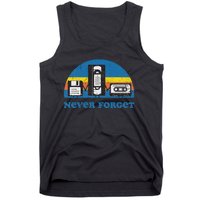 Never Forget Cassette Tape Vhs Gamer Old School Tank Top