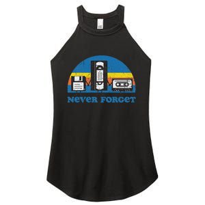 Never Forget Cassette Tape Vhs Gamer Old School Women's Perfect Tri Rocker Tank