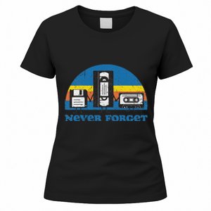 Never Forget Cassette Tape Vhs Gamer Old School Women's T-Shirt