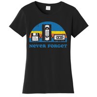 Never Forget Cassette Tape Vhs Gamer Old School Women's T-Shirt