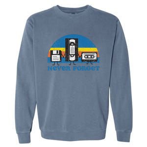 Never Forget Cassette Tape Vhs Gamer Old School Garment-Dyed Sweatshirt